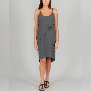 Indygena Aerel Women's Sleeveless Casual Knee length Dress Grey Size Medium.